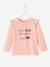 T-shirt à volants bébé manches longues rose poudré 1 - vertbaudet enfant 