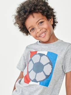 Garçon-T-shirt, polo, sous-pull-T-shirt-T-shirt de sport garçon motif ballon de foot en relief