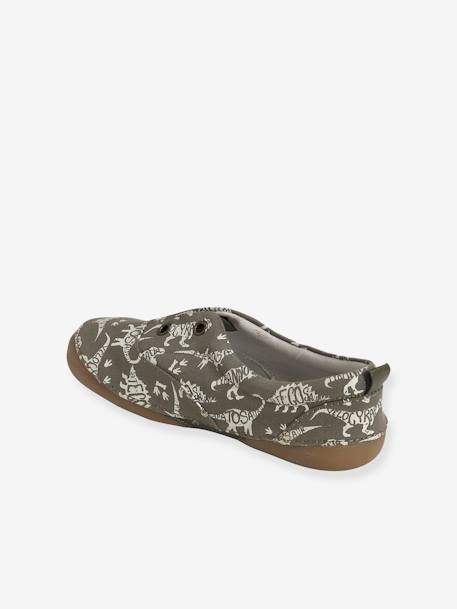 Chaussons élastiqués garçon en toile imprimé phosphorescent kaki dinosaure 5 - vertbaudet enfant 