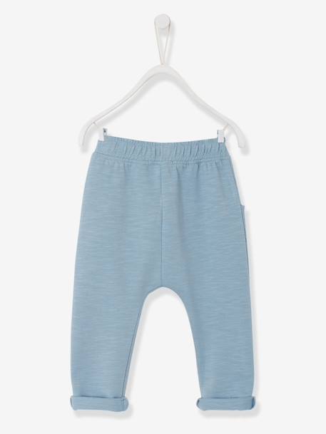 Pantalon molleton bébé garçon uni BASICS beige sable+bleu ardoise+bleu clair+brique+caramel+gris clair chiné+Marine grisé+tilleul foncé 8 - vertbaudet enfant 