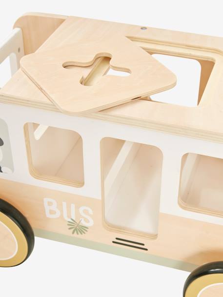 Porteur bus à doudous HANOÏ en bois FSC® BLANC MOYEN UNI AVEC DECOR 5 - vertbaudet enfant 