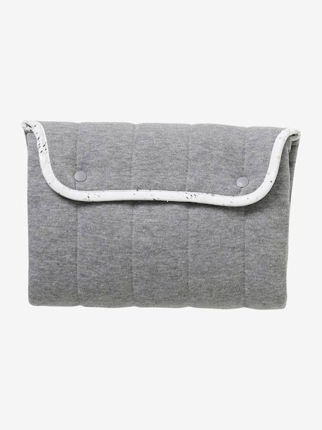 Tapis à langer de voyage gris chiné+marine imprimé+rose 5 - vertbaudet enfant 