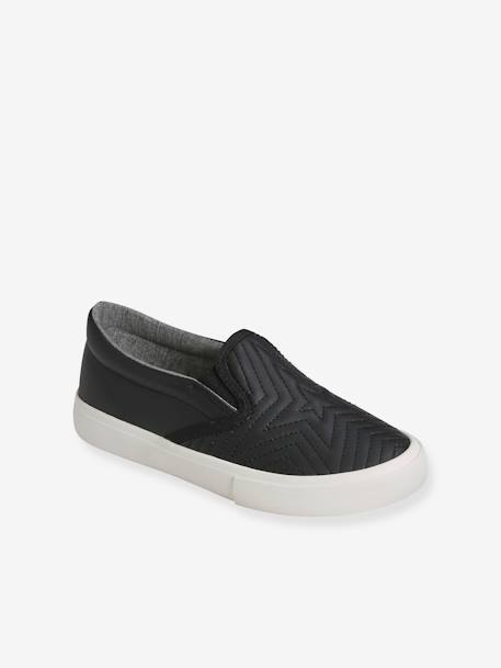 Baskets slip-on fille étoiles brodées noir 1 - vertbaudet enfant 