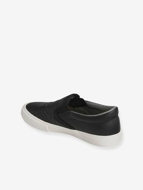 Baskets slip-on fille étoiles brodées noir 3 - vertbaudet enfant 