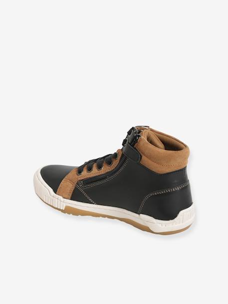 Bottines cuir garçon lacées et zippées noir 4 - vertbaudet enfant 