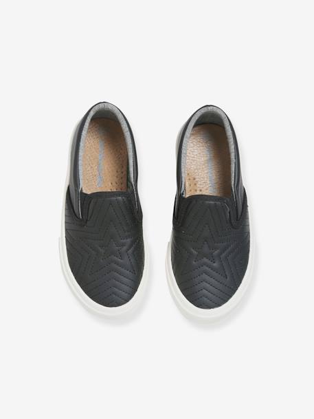 Baskets slip-on fille étoiles brodées noir 4 - vertbaudet enfant 