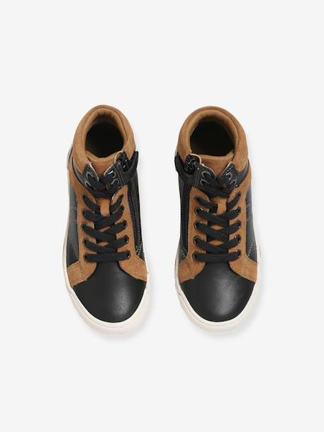 Bottines cuir garçon lacées et zippées noir 5 - vertbaudet enfant 