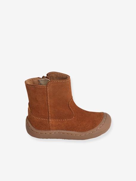 Boots cuir souple bébé fille 4 pattes marron 2 - vertbaudet enfant 