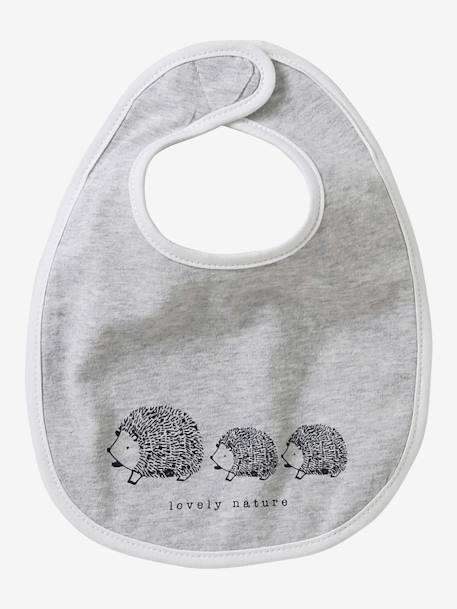 Lot de 7 bavoirs naissance en coton bio* vertbaudet blanc jungle+Hérisson+rose pâle+vert d'eau 11 - vertbaudet enfant 