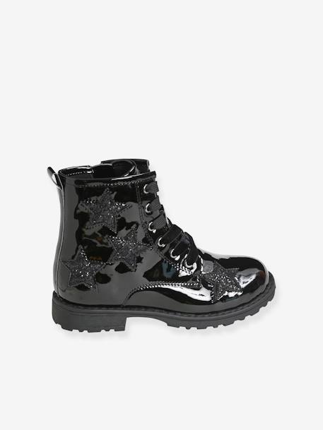 Bottines fille à lacets noir avec étoile paillette 2 - vertbaudet enfant 