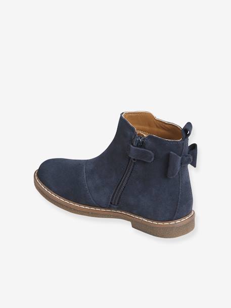 Boots cuir à noeud fille marine 3 - vertbaudet enfant 