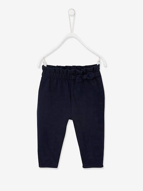 Pantalon en molleton bébé taille élastiquée BASICS corail+encre+vert bouteille 4 - vertbaudet enfant 