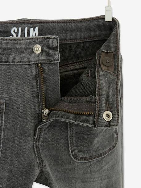 Jean slim indestructible fille et sa ceinture fantaisie gris+stone 8 - vertbaudet enfant 