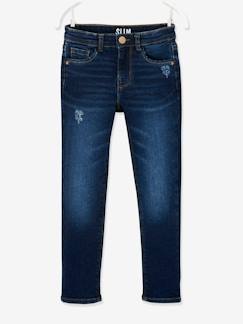 -Jean slim MorphologiK "waterless" fille tour de hanches LARGE avec usures