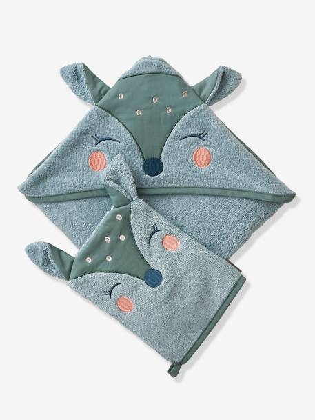 Coffret cape de bain + gant Biche blush+vert 8 - vertbaudet enfant 