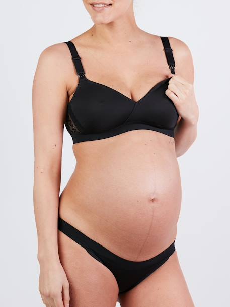 Soutien-gorge de grossesse et d’allaitement Serena CACHE CŒUR sans armatures Gris chiné/noir+NOIR+Rose pâle (Blush) 6 - vertbaudet enfant 