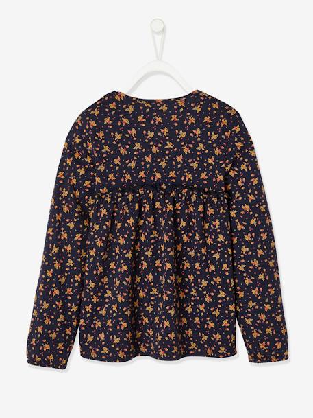 T-shirt blouse fille imprimé fleurs encre imprimé 2 - vertbaudet enfant 