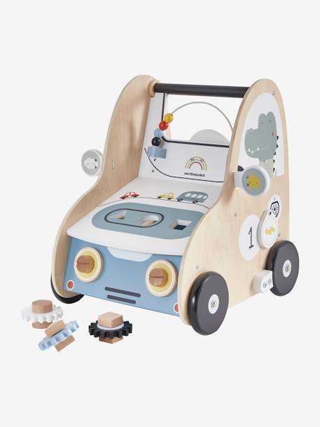 Chariot de marche avec freins EN VOITURE SIMON en bois FSC® multicolore 6 - vertbaudet enfant 