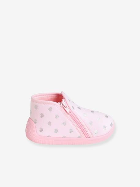 Chaussons zippés bébé fille fabriqués en France rose imprimé 3 - vertbaudet enfant 