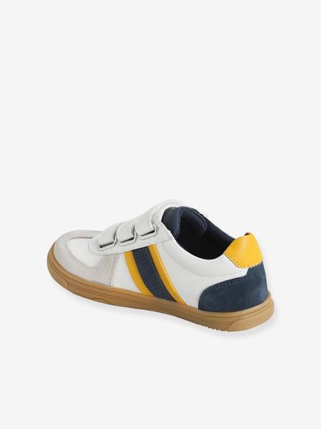 Tennis scratchées garçon blanc/marine/jaune+navy 4 - vertbaudet enfant 