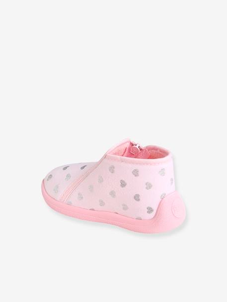 Chaussons zippés bébé fille fabriqués en France rose imprimé 4 - vertbaudet enfant 