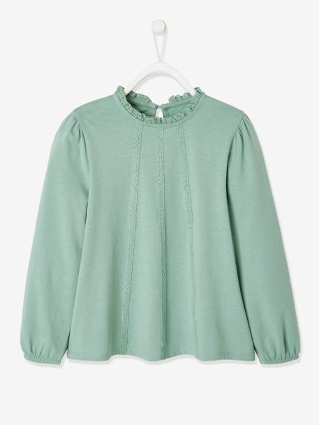 T-shirt blouse Basics fille détails en macramé BLEU FONCE UNI+VERT CLAIR UNI 9 - vertbaudet enfant 