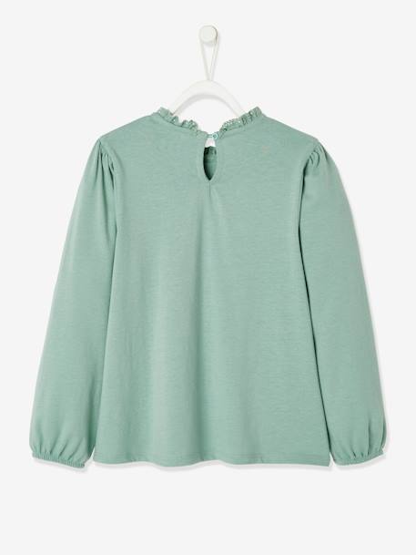 T-shirt blouse Basics fille détails en macramé BLEU FONCE UNI+VERT CLAIR UNI 10 - vertbaudet enfant 