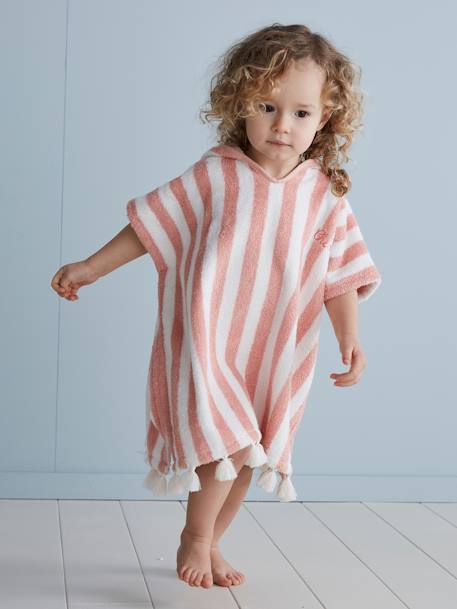 Poncho de bain bébé à rayures personnalisable rayé jaune+rose+vert 11 - vertbaudet enfant 