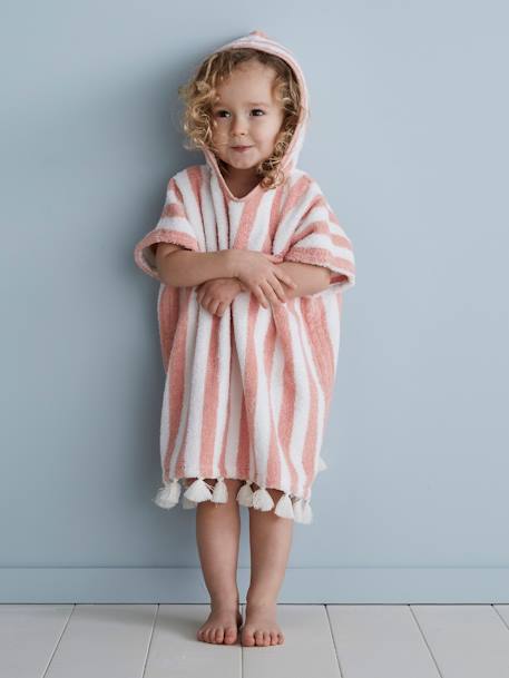 Bébé-Cape, peignoir de bain-Poncho de bain bébé à rayures personnalisable