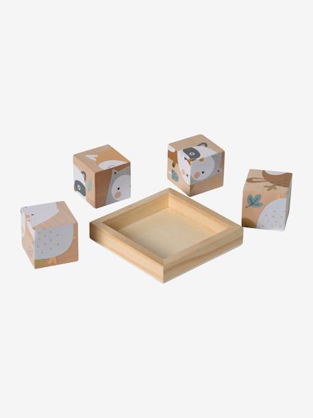 Puzzle 4 cubes Forêt Enchantée en bois FSC® multicolore 5 - vertbaudet enfant 