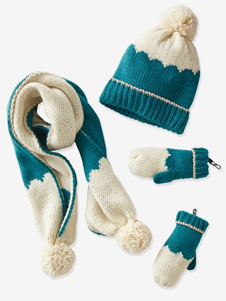 Mode enfant-Fille-Accessoires-Bonnet, écharpe, gants-Ensemble fille bonnet + écharpe + moufles/mitaines