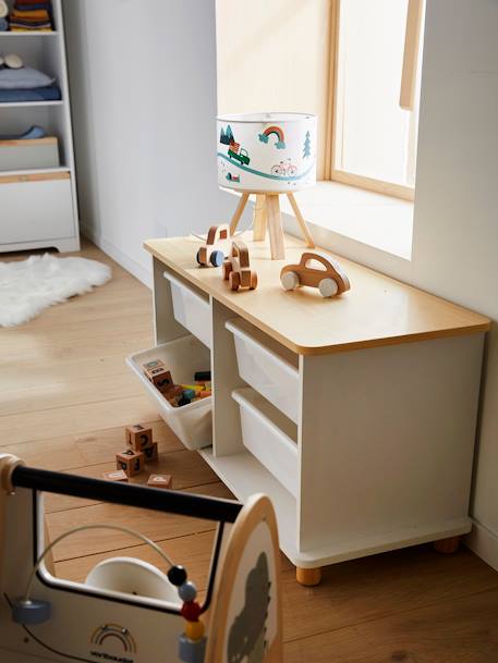 Meuble de rangement + 4 bacs LIGNE PTILOU Blanc/bois 5 - vertbaudet enfant 