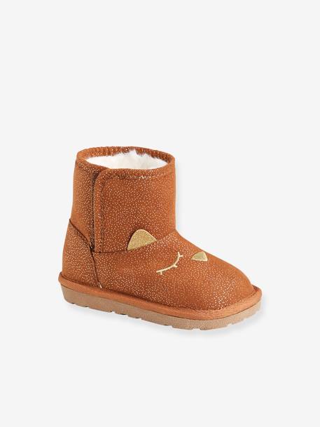 Bottes fourrées bébé fille bleu marine+camel 6 - vertbaudet enfant 