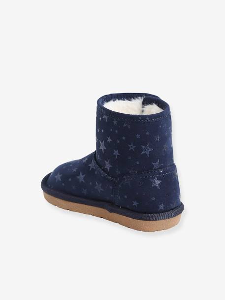 Bottes fourrées bébé fille bleu marine+camel 3 - vertbaudet enfant 