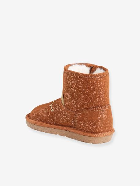 Bottes fourrées bébé fille bleu marine+camel 8 - vertbaudet enfant 