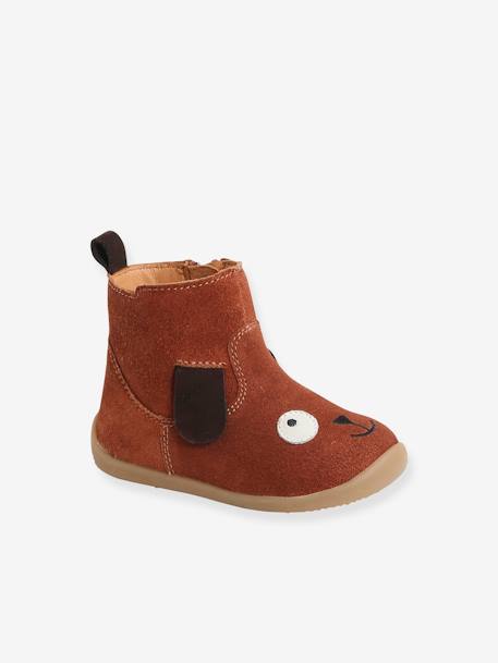 Boots cuir bébé garçon premiers pas marron 1 - vertbaudet enfant 