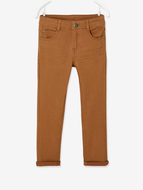 Pantalon slim MorphologiK LARGE garçon BEIGE+NOISETTE 9 - vertbaudet enfant 