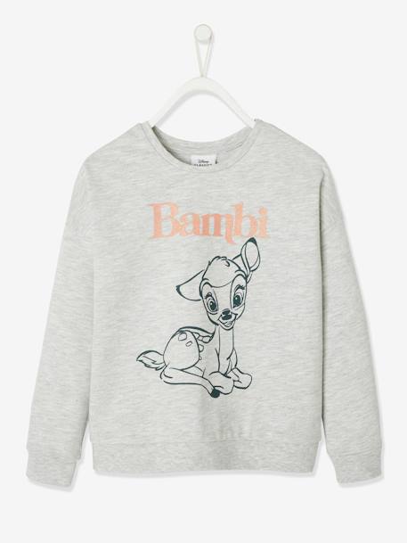 Sweat fille Disney® Bambi Gris chiné animé 2 - vertbaudet enfant 