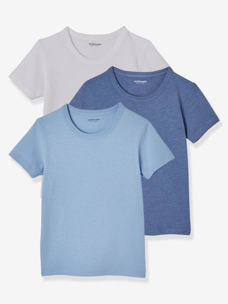 Garçon-Sous-vêtement-T-shirt-Lot de 3 T-shirts garçon manches courtes BASICS