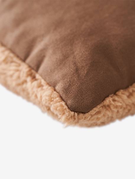 Coussin carré Ourson en sherpa brun 3 - vertbaudet enfant 