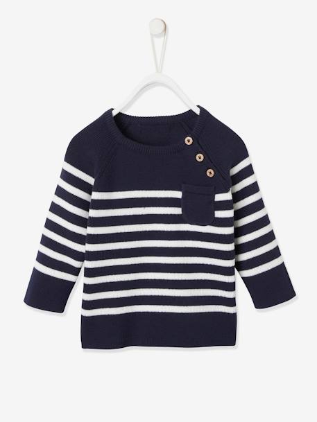 Pull marinière bébé caramel rayé+encre rayé+ivoire rayé 4 - vertbaudet enfant 