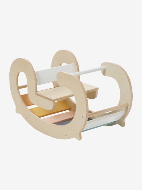 Bascule d'intérieur en bois FSC® BEIGE MOYEN UNI AVEC DECOR 1 - vertbaudet enfant 