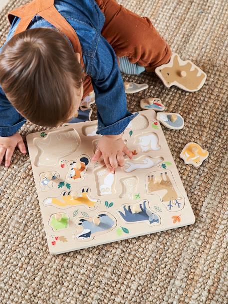 Puzzle bouton Forêt en bois FSC® multicolore 4 - vertbaudet enfant 