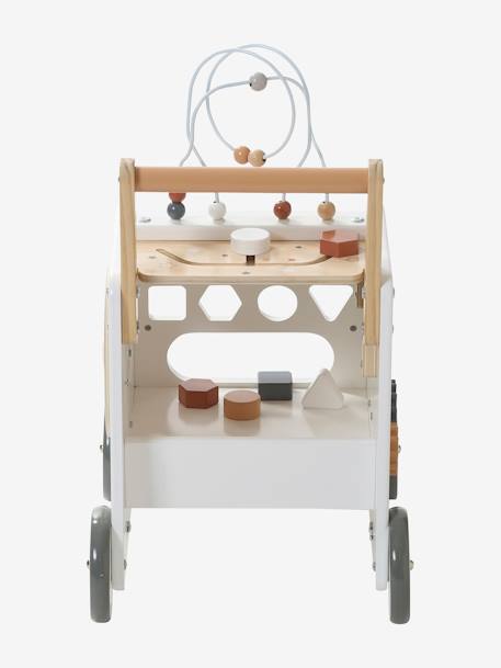 Chariot de marche cube d'activités avec freins en bois FSC® multicolore 10 - vertbaudet enfant 