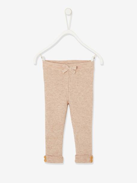 Legging en tricot bébé beige+rose poudré+vert de gris 1 - vertbaudet enfant 