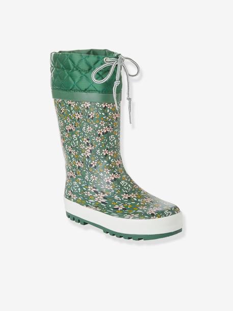 Bottes de pluie imprimées fille col matelassé vert 3 - vertbaudet enfant 