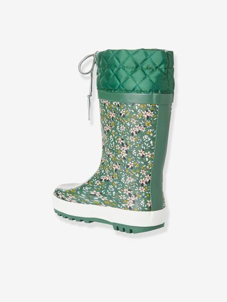 Bottes de pluie imprimées fille col matelassé vert 4 - vertbaudet enfant 