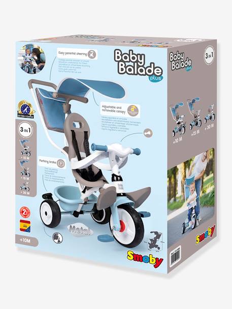 Tricycle Baby Balade plus - SMOBY BLEU CIEL 2 - vertbaudet enfant 