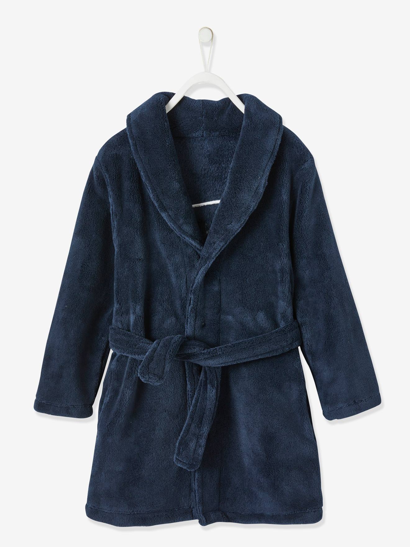 Robe de chambre en maille polaire garcon bleu fonce Vertbaudet