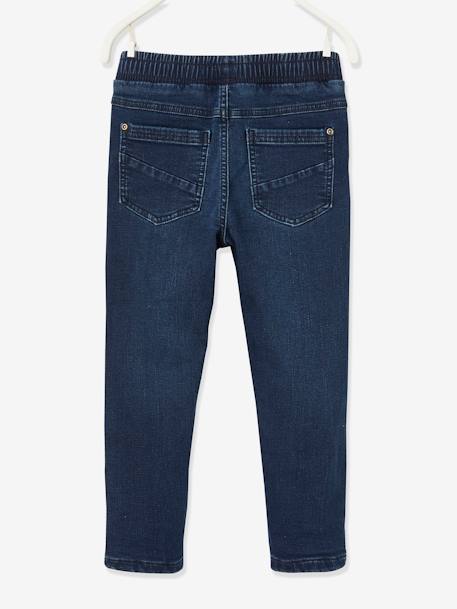 Jean droit doublé facile à enfiler garçon denim blue black+DENIM GRIS FONCE 3 - vertbaudet enfant 